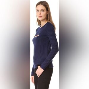 🎀Frame ribbed long sleeve xs wool cut out overlapped top